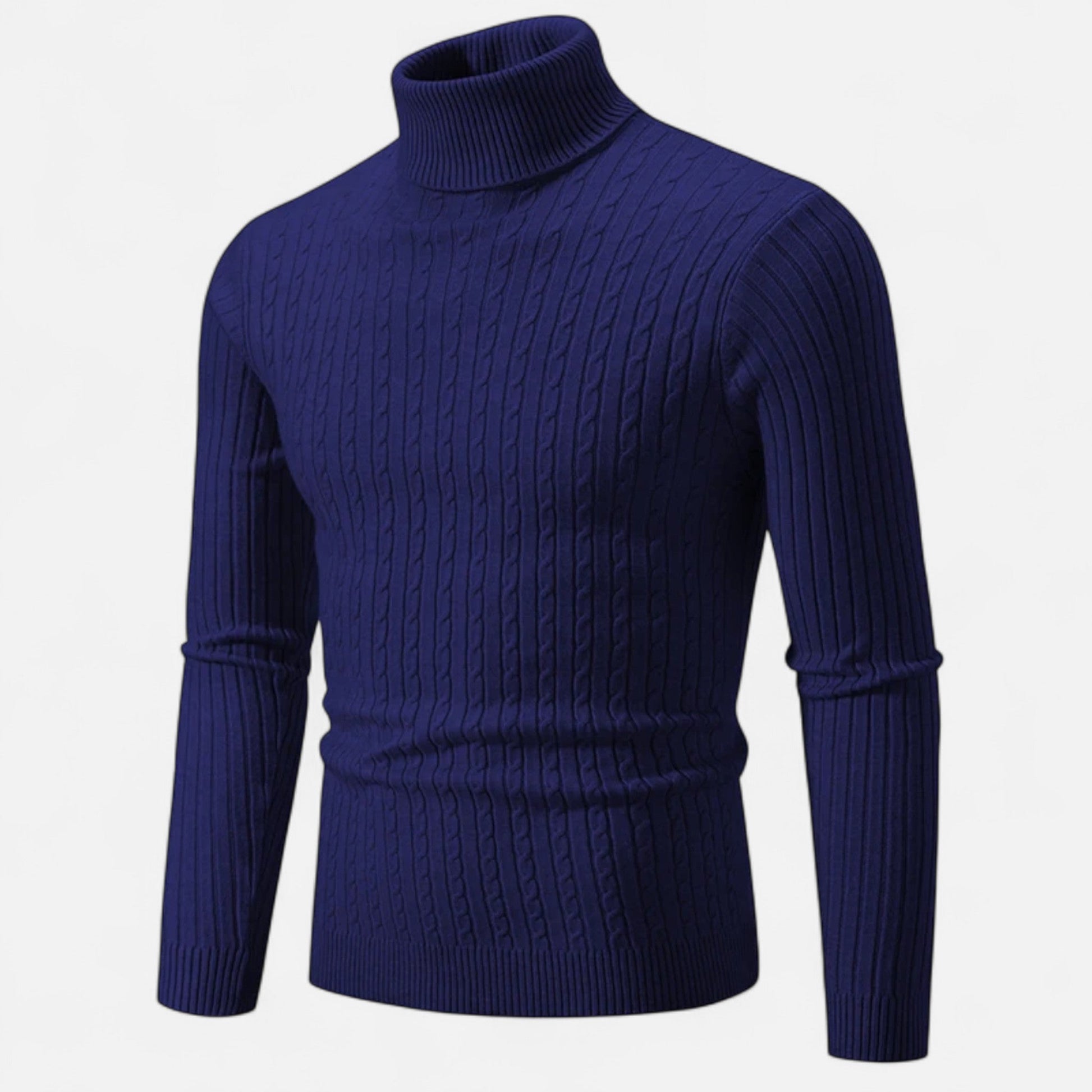 Maison Verdi | Men's Solid Knit Turtleneck Sweater