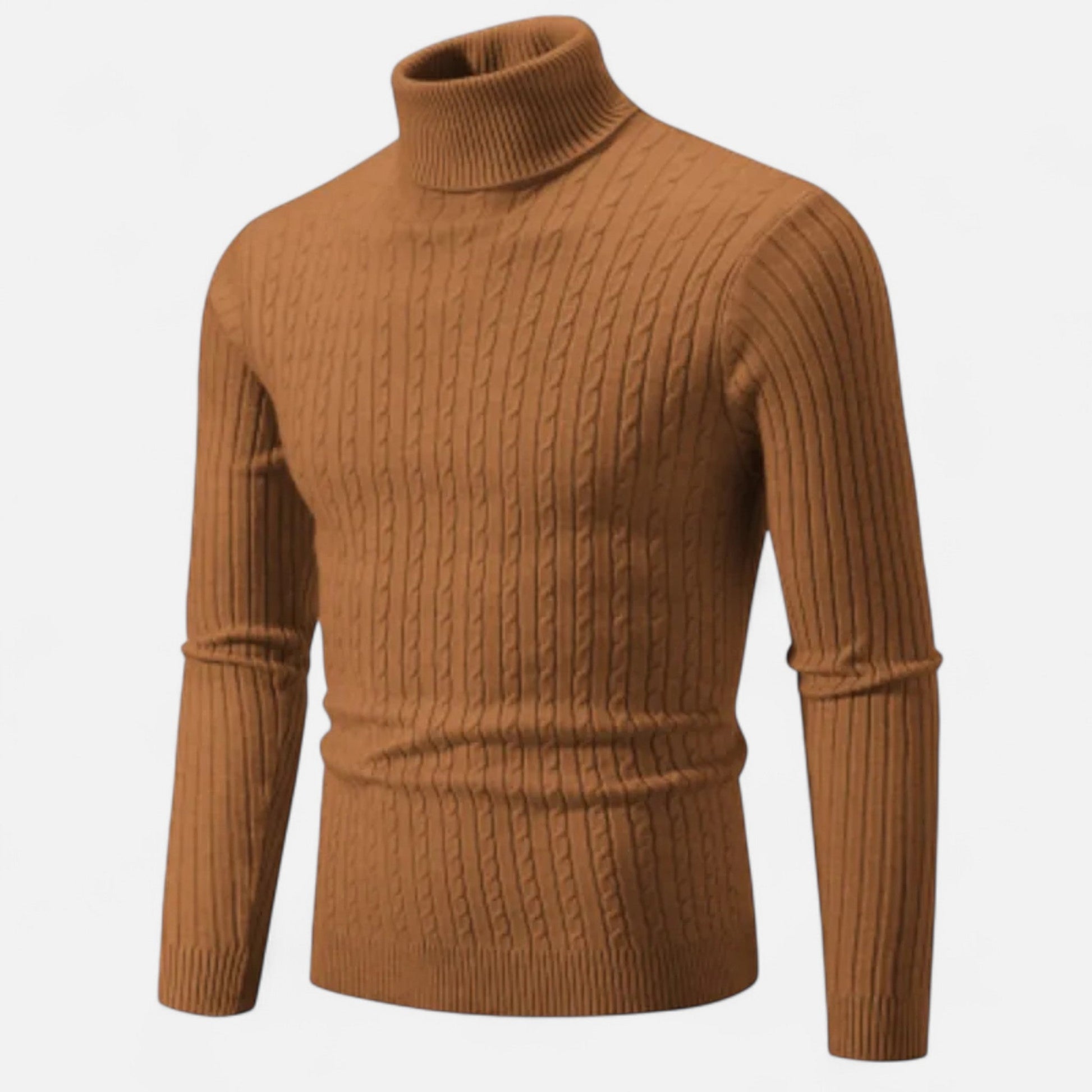Maison Verdi | Men's Solid Knit Turtleneck Sweater