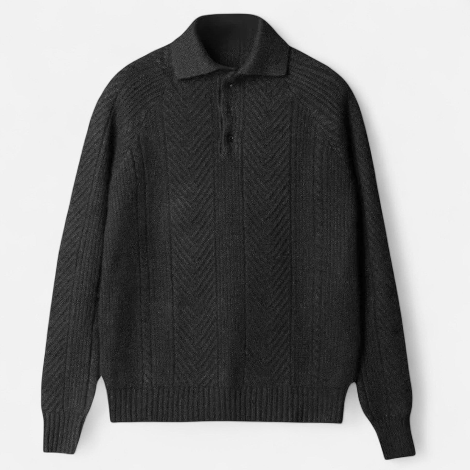 Maison Verdi | Long Sleeve Knit Polo Sweater