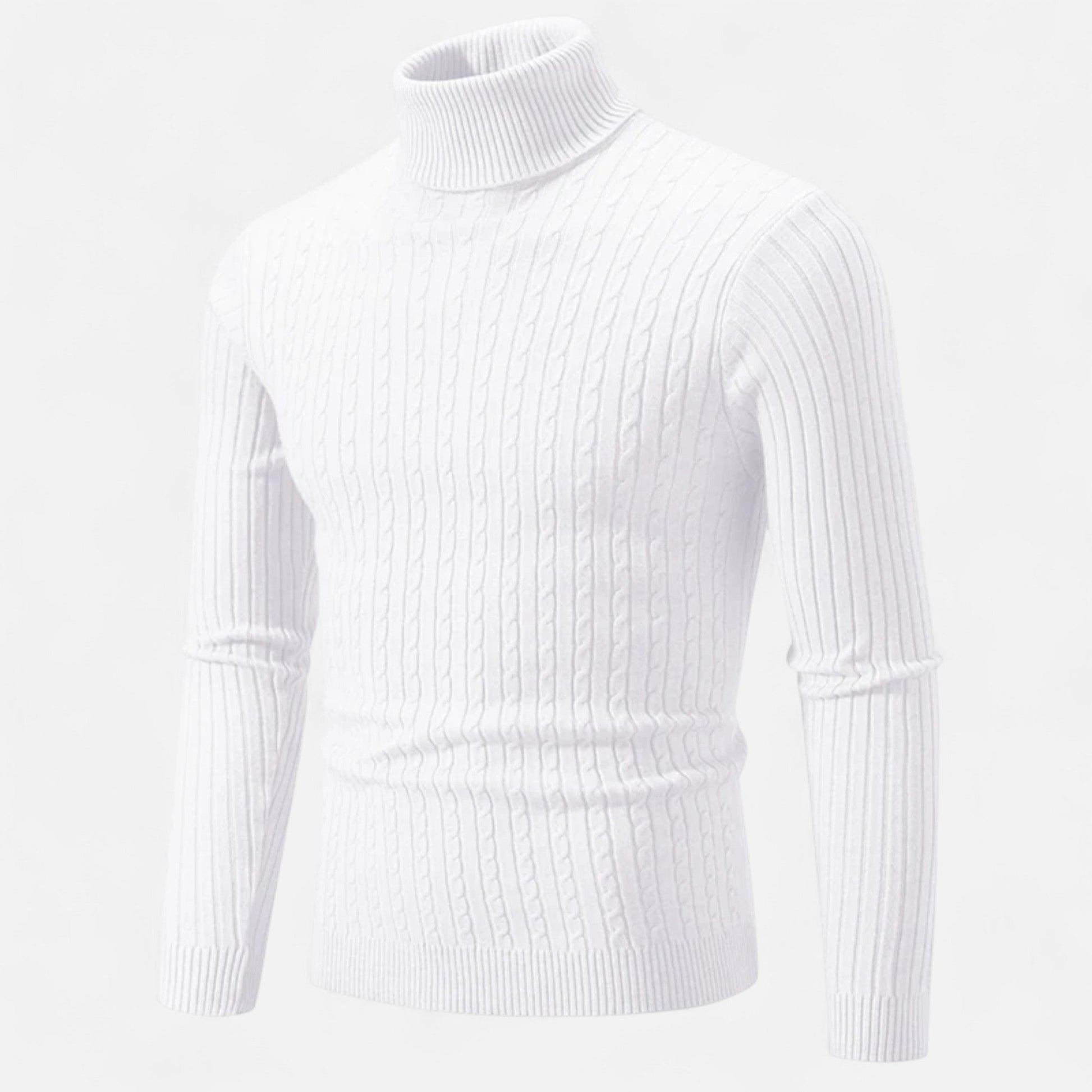 Maison Verdi | Men's Solid Knit Turtleneck Sweater