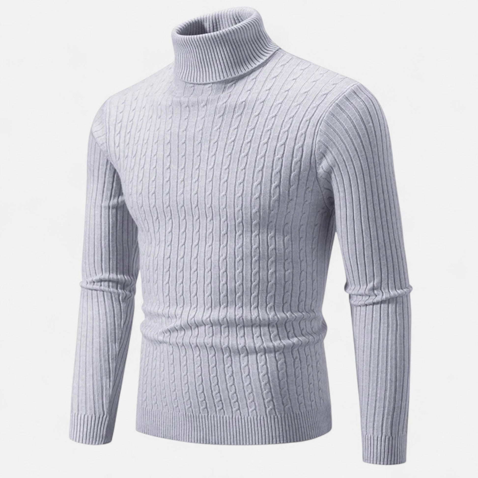 Maison Verdi | Men's Solid Knit Turtleneck Sweater