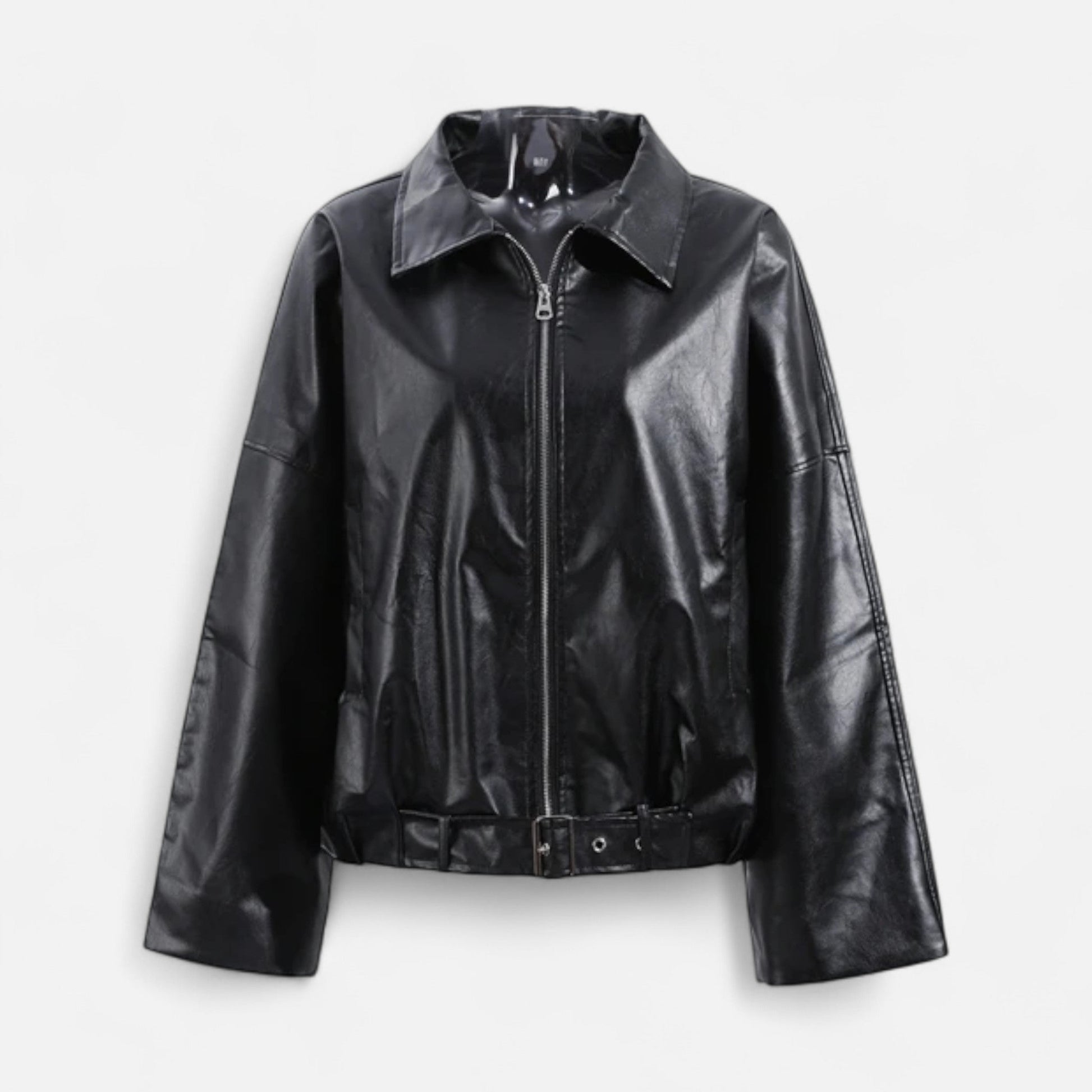 Belted Leather Jacket for Women
