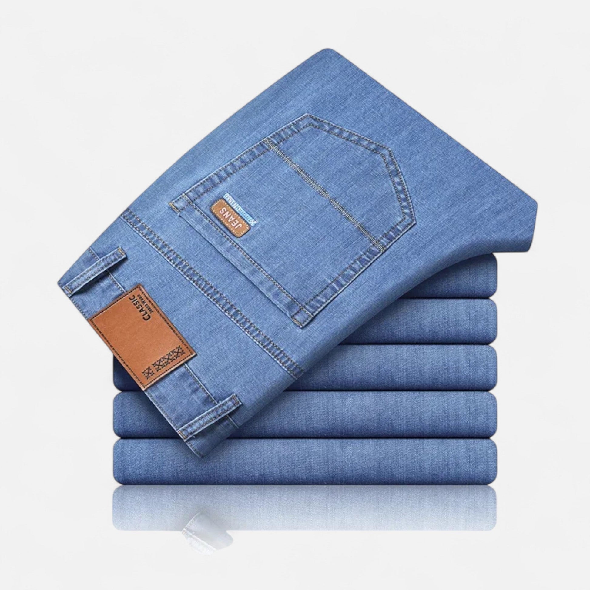 Maison Verdi| Straight Pants in Light Denim