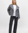 Blazer con collo alto e texture