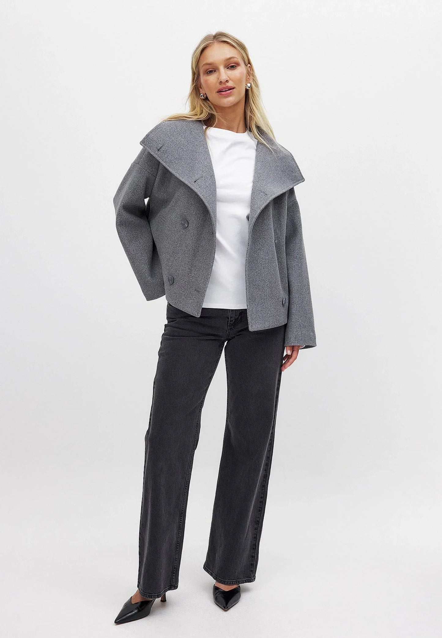 Blazer con collo alto e texture