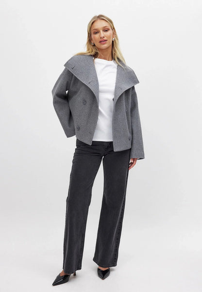 Blazer con collo alto e texture