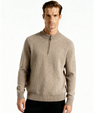 100% Cashmere Ribbed Half Zip